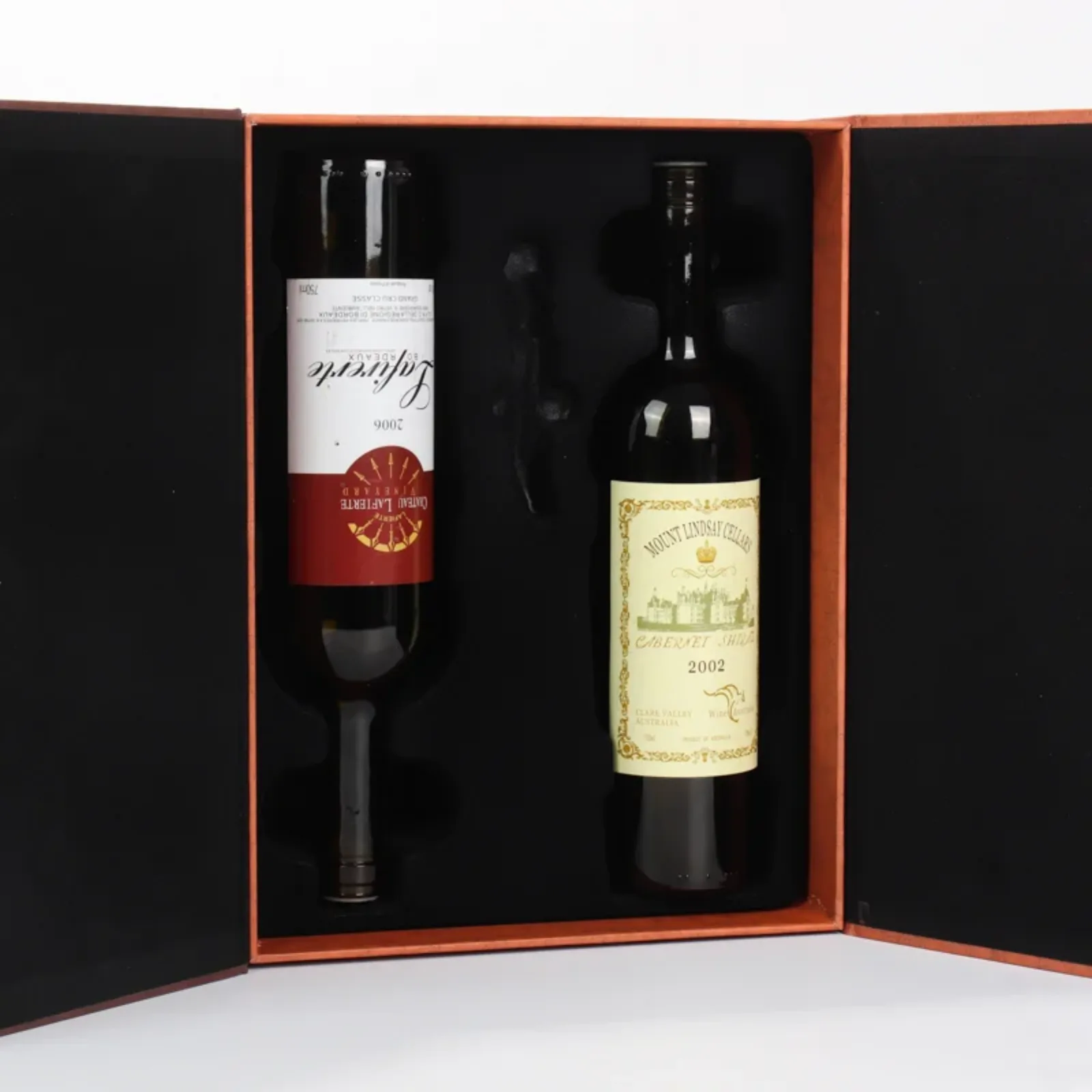 2-Bottle Rigid Cardboard Wine Gift Box with Handle 4