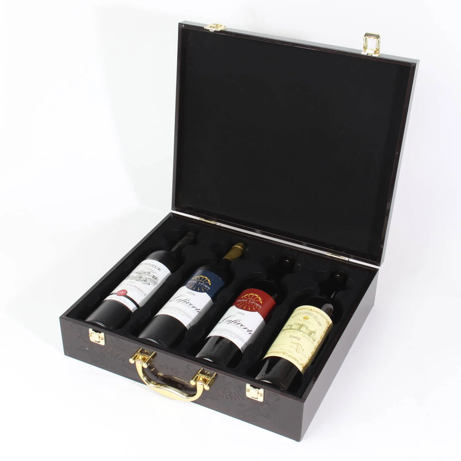 High Gloss Lacquer 4-Bottle Wooden Wine Box 3