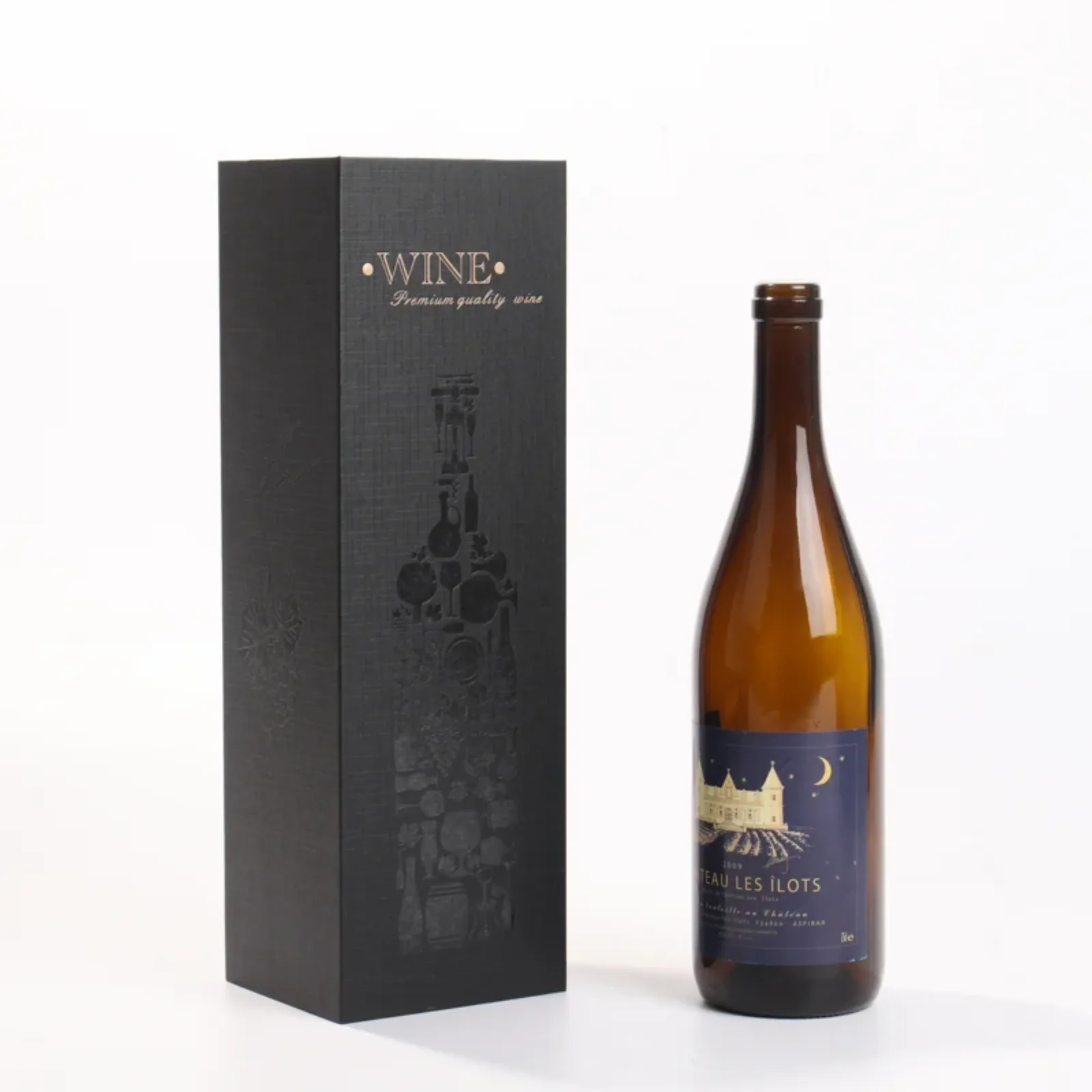 Lined Flap-Top Wine Gift Box with Bag 2
